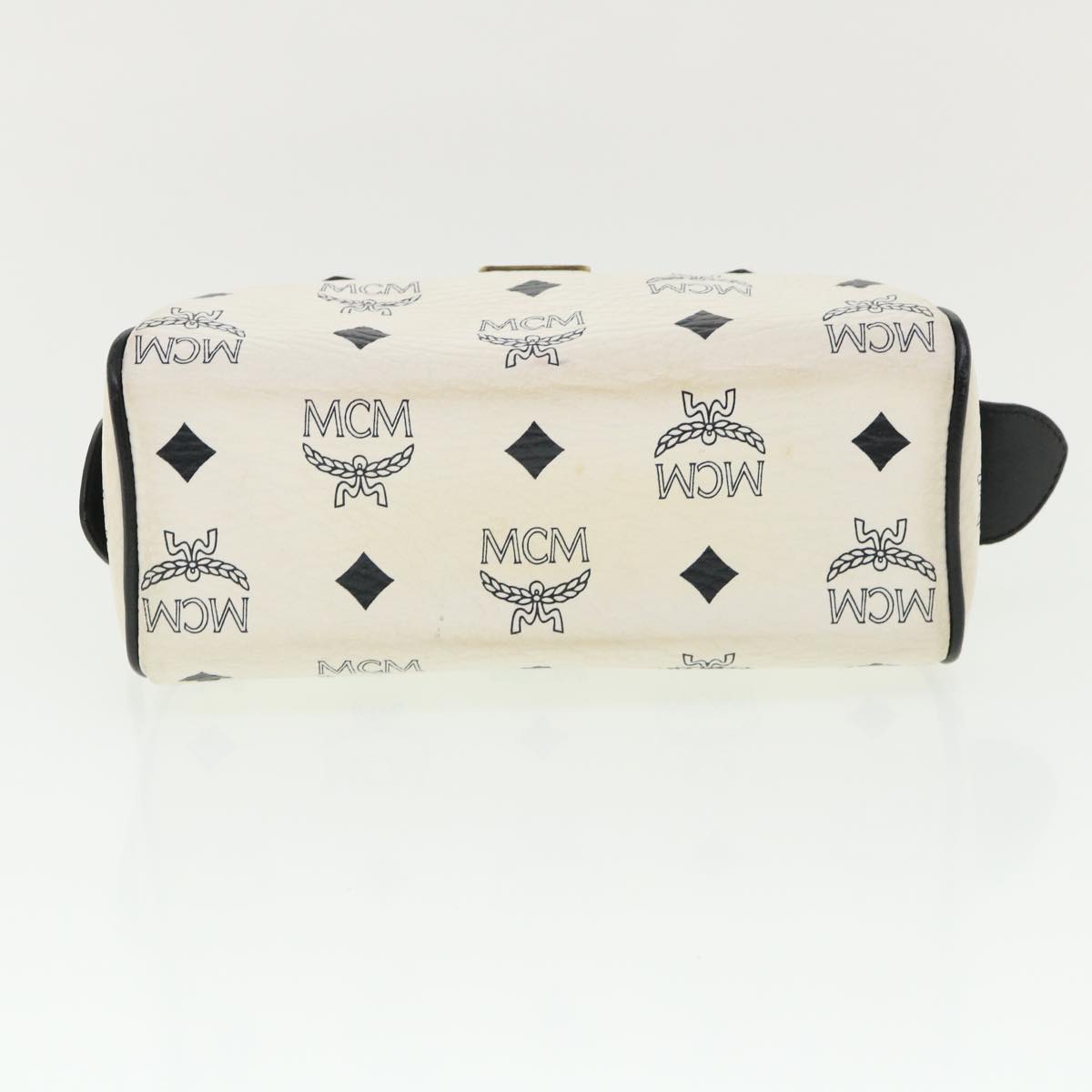 MCM Vicetos Logogram Hand Bag PVC Leather 2way White Auth 37089