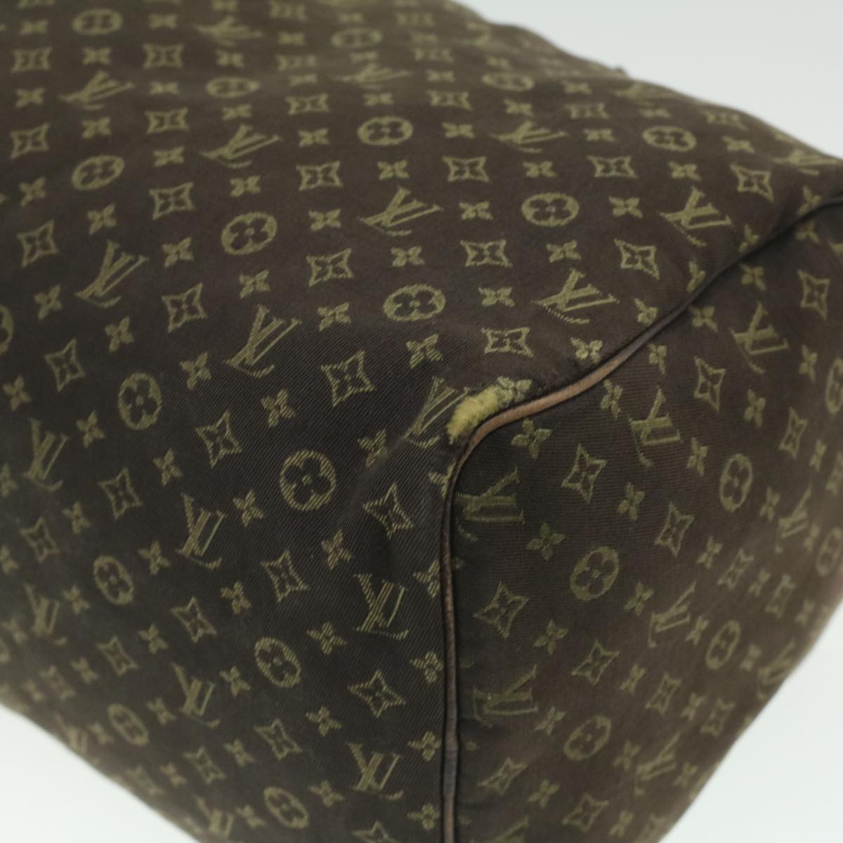 LOUIS VUITTON Monogram Mini Lin Speedy 30 Hand Bag Ebene M95224 LV Auth 37104