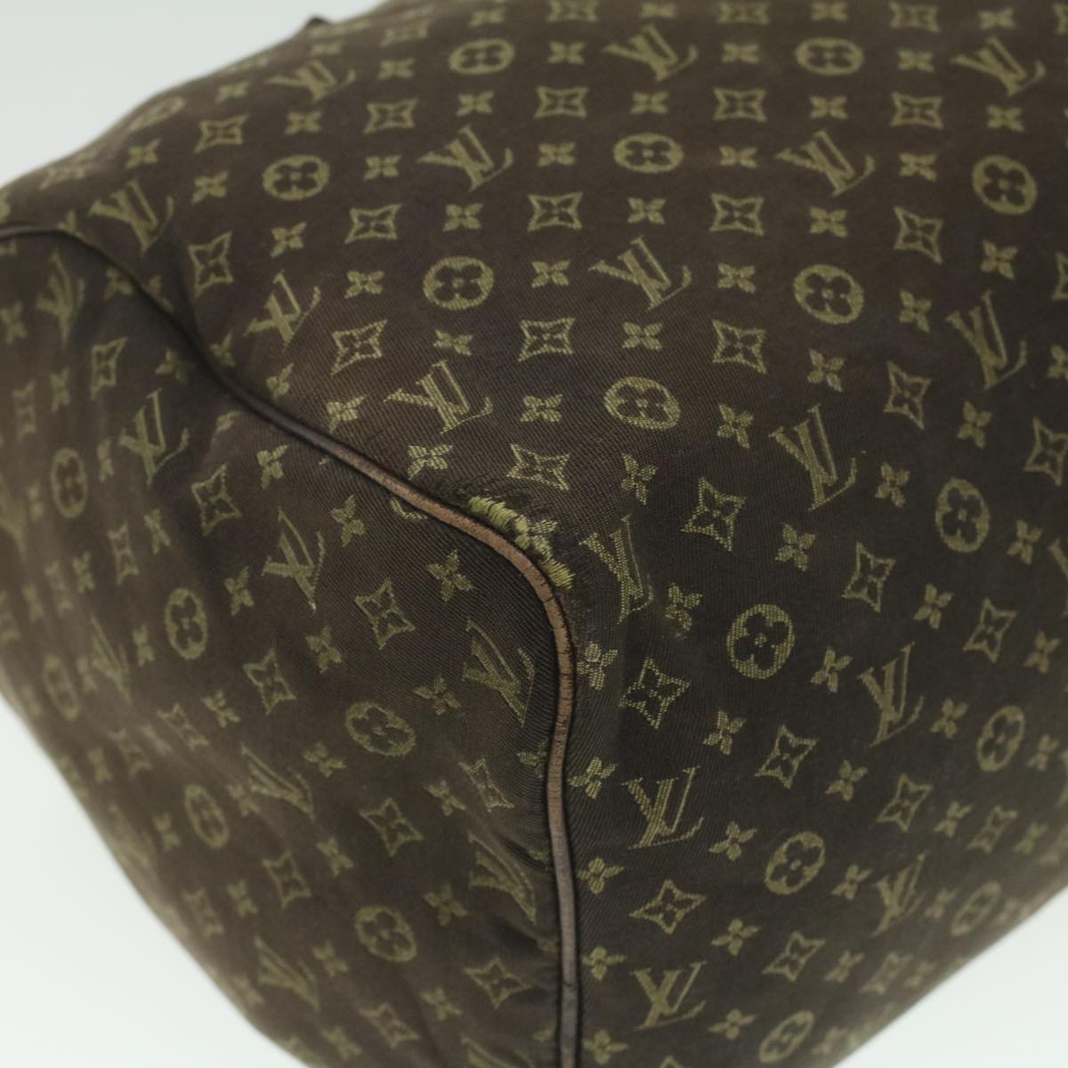 LOUIS VUITTON Monogram Mini Lin Speedy 30 Hand Bag Ebene M95224 LV Auth 37104