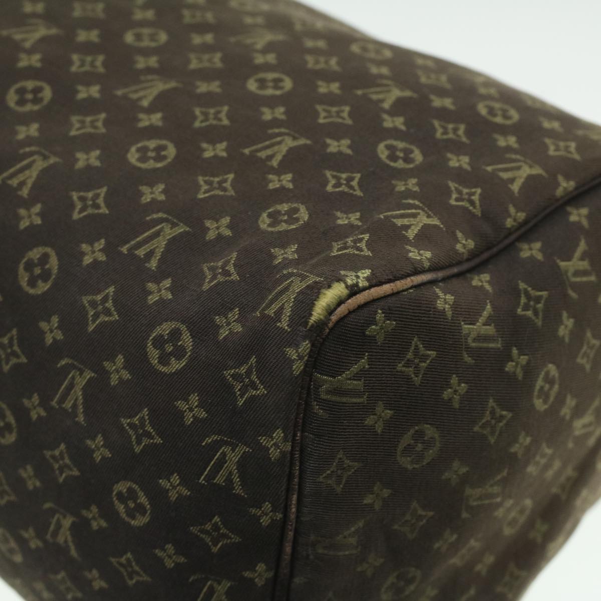 LOUIS VUITTON Monogram Mini Lin Speedy 30 Hand Bag Ebene M95224 LV Auth 37104