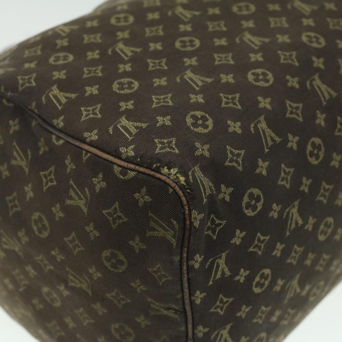 LOUIS VUITTON Monogram Mini Lin Speedy 30 Hand Bag Ebene M95224 LV Auth 37104