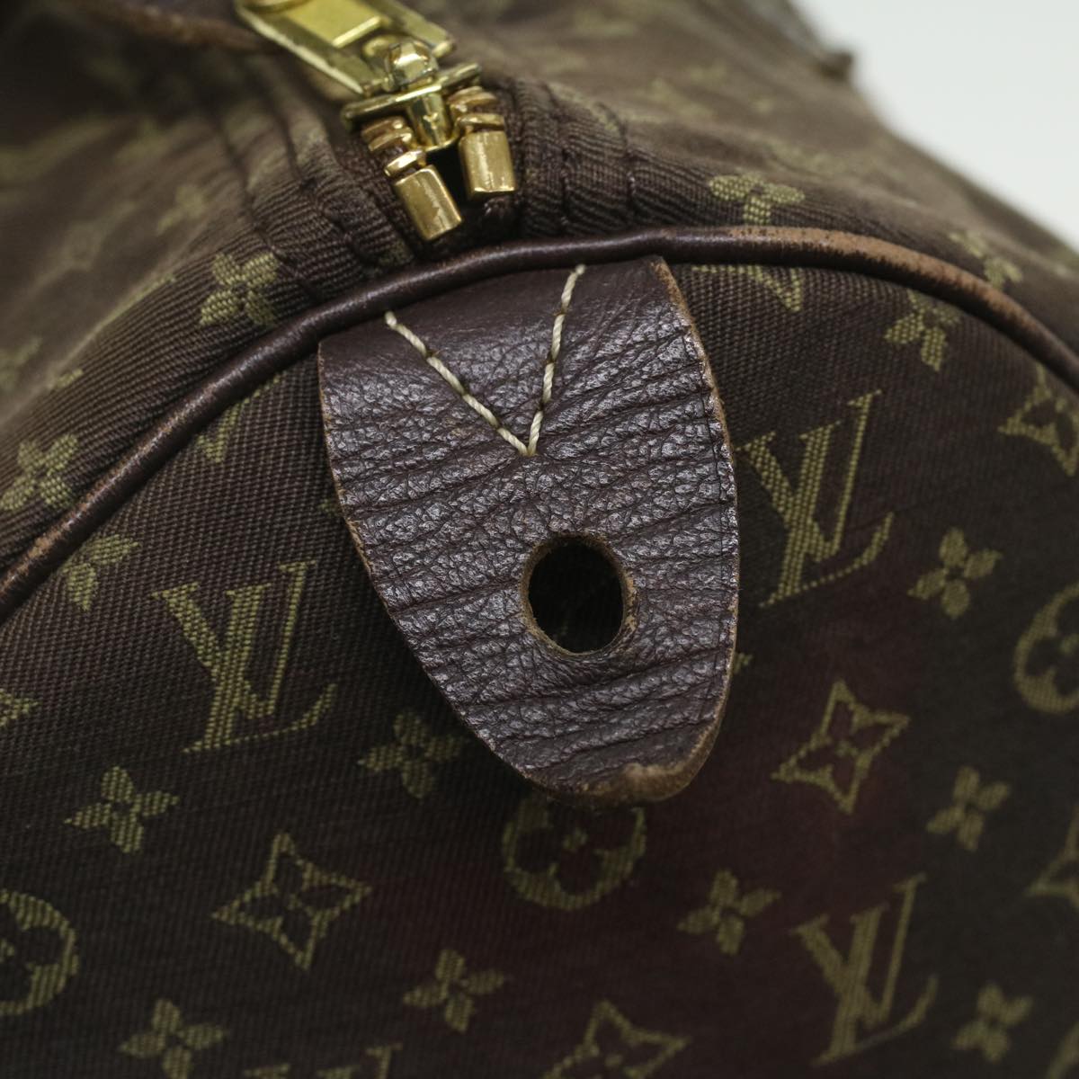 LOUIS VUITTON Monogram Mini Lin Speedy 30 Hand Bag Ebene M95224 LV Auth 37104