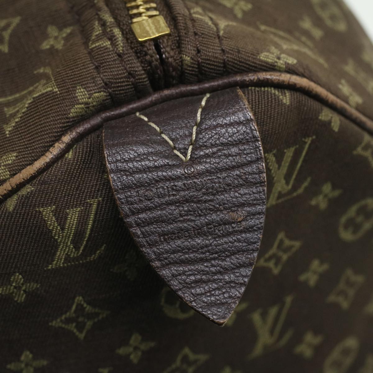 LOUIS VUITTON Monogram Mini Lin Speedy 30 Hand Bag Ebene M95224 LV Auth 37104