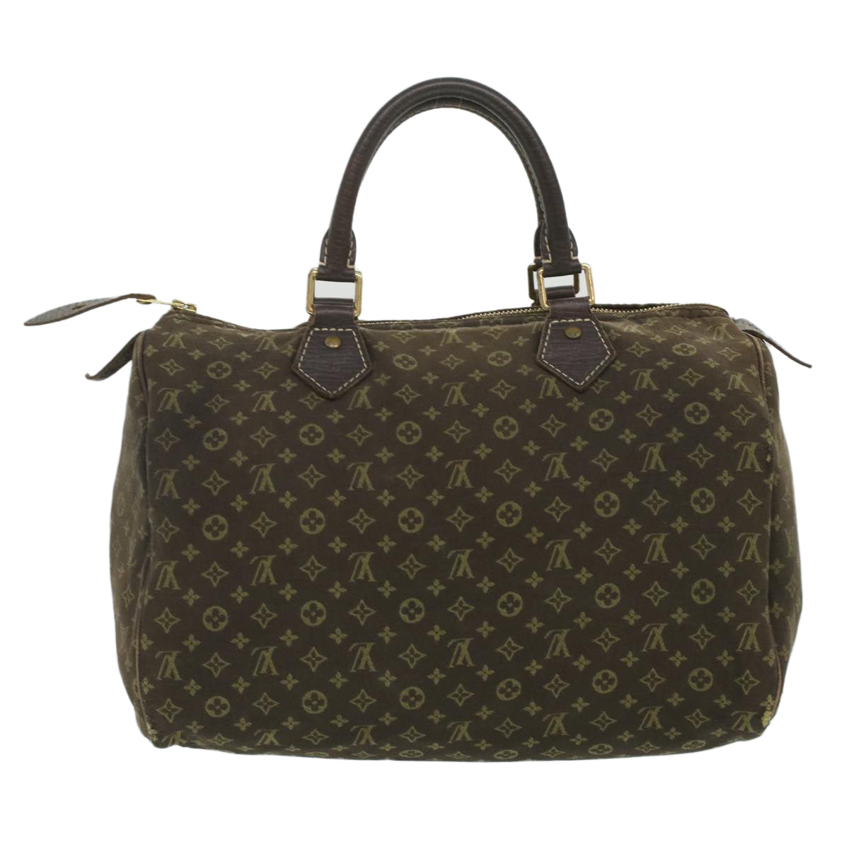 LOUIS VUITTON Monogram Mini Lin Speedy 30 Hand Bag Ebene M95224 LV Auth 37104