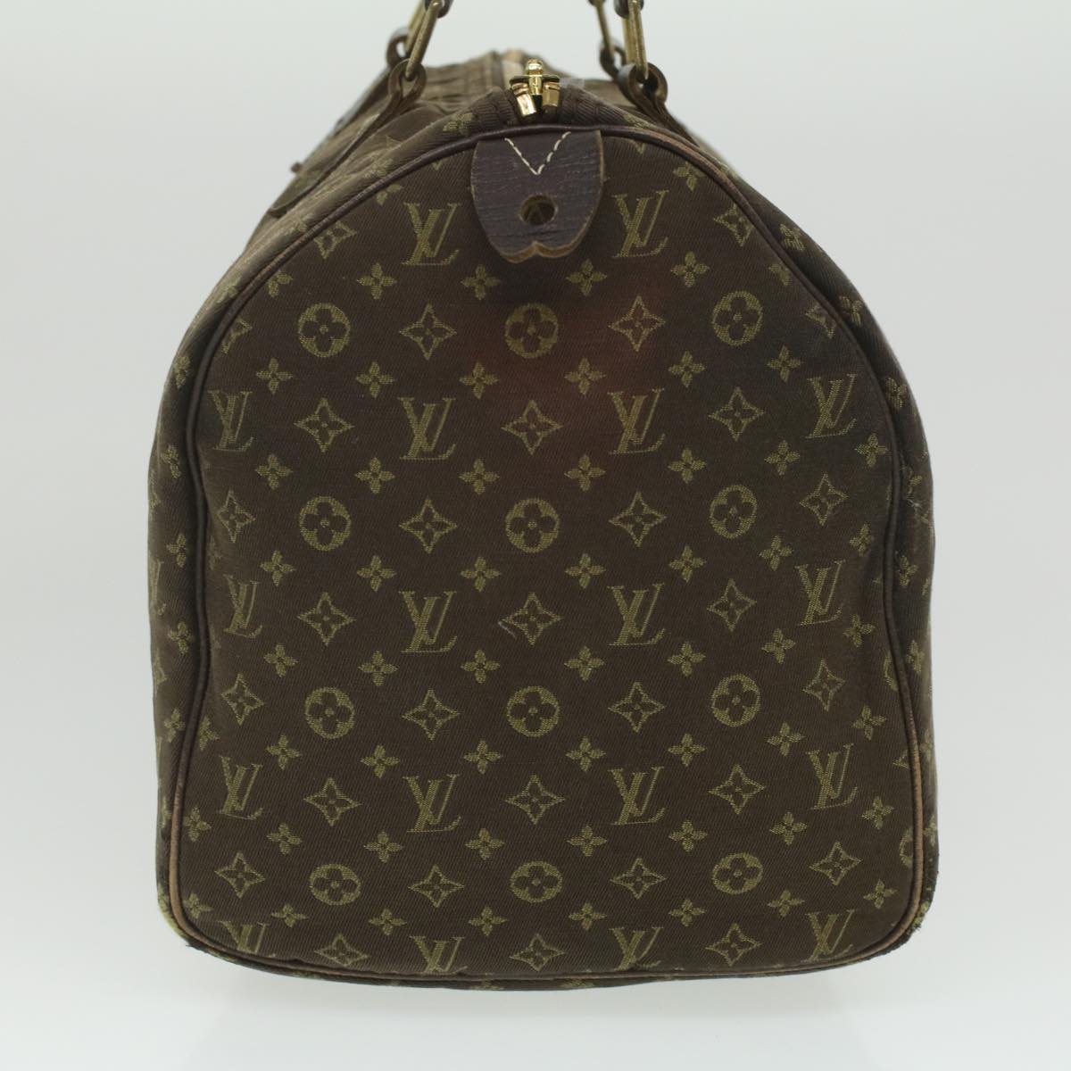 LOUIS VUITTON Monogram Mini Lin Speedy 30 Hand Bag Ebene M95224 LV Auth 37104