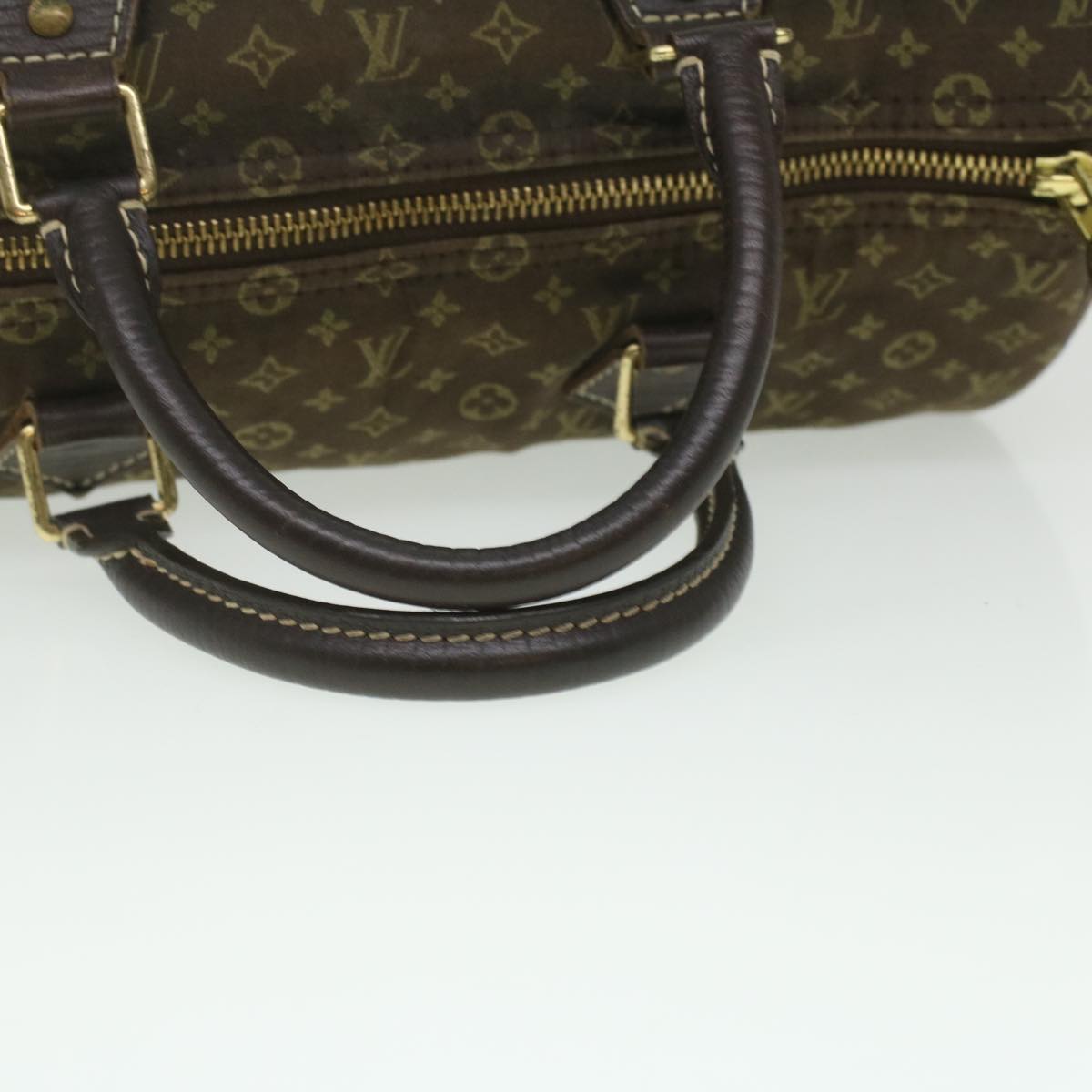 LOUIS VUITTON Monogram Mini Lin Speedy 30 Hand Bag Ebene M95224 LV Auth 37104