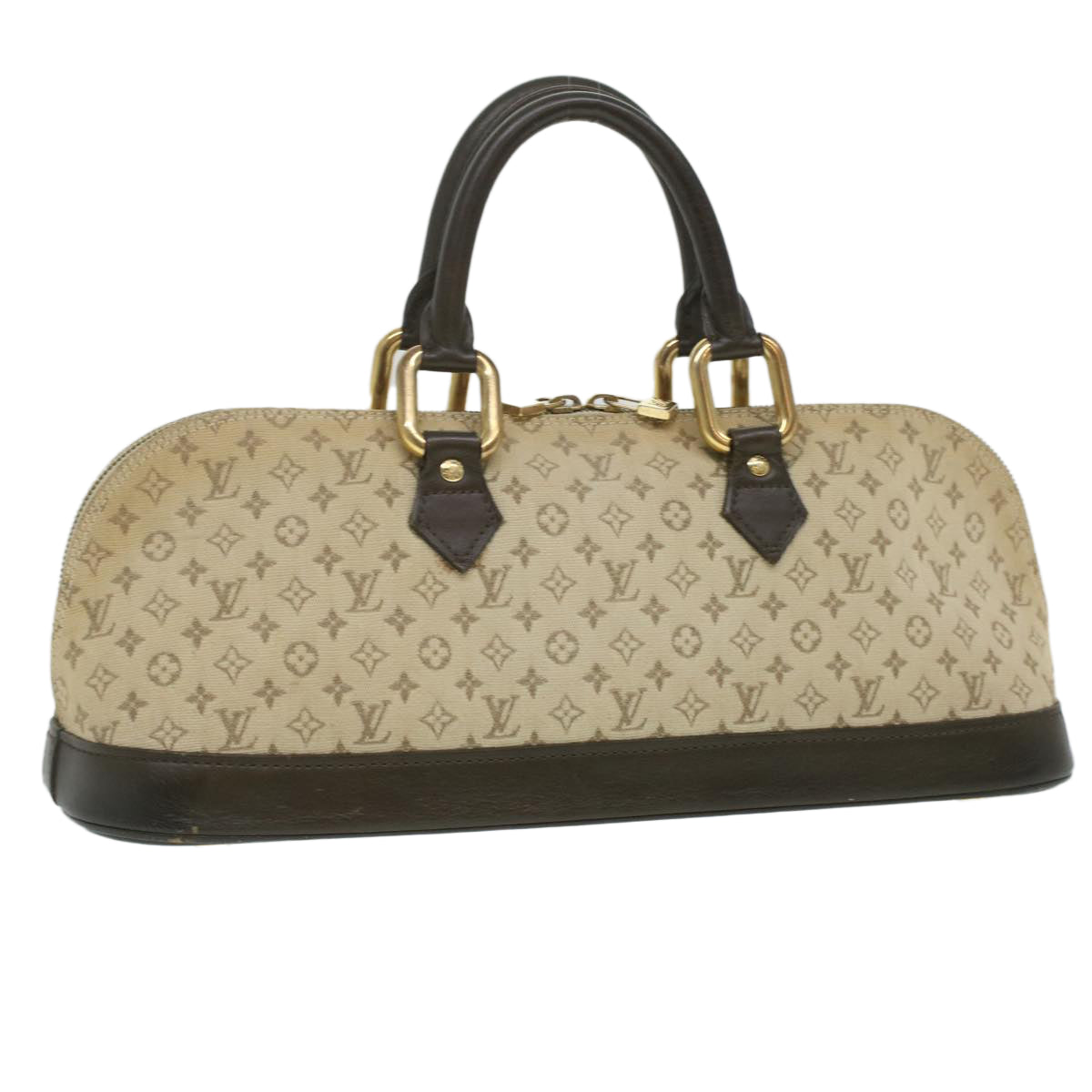 LOUIS VUITTON Monogram Mini Alma Haut Hand Bag Khaki M92203 LV Auth 37107