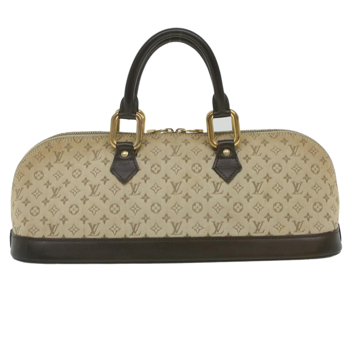 LOUIS VUITTON Monogram Mini Alma Haut Hand Bag Khaki M92203 LV Auth 37107 - 0