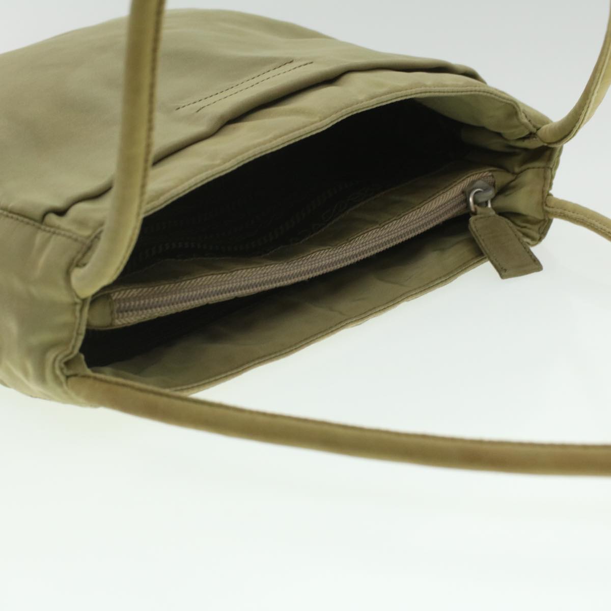 PRADA Shoulder Bag Nylon Khaki Auth 37127