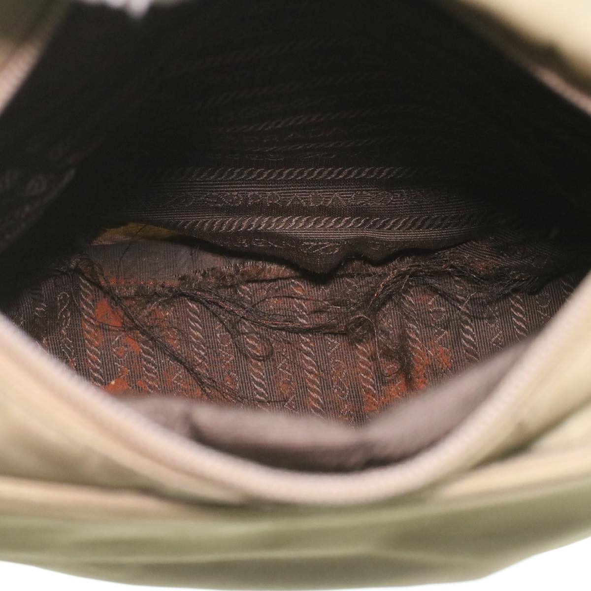 PRADA Shoulder Bag Nylon Khaki Auth 37128