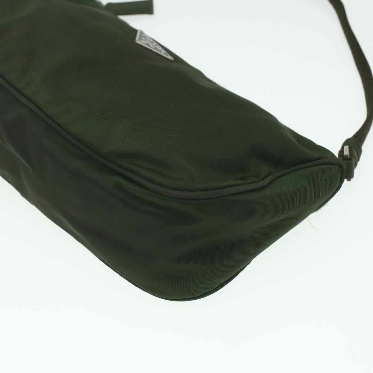 PRADA Accessory Pouch Nylon Green Auth 37132