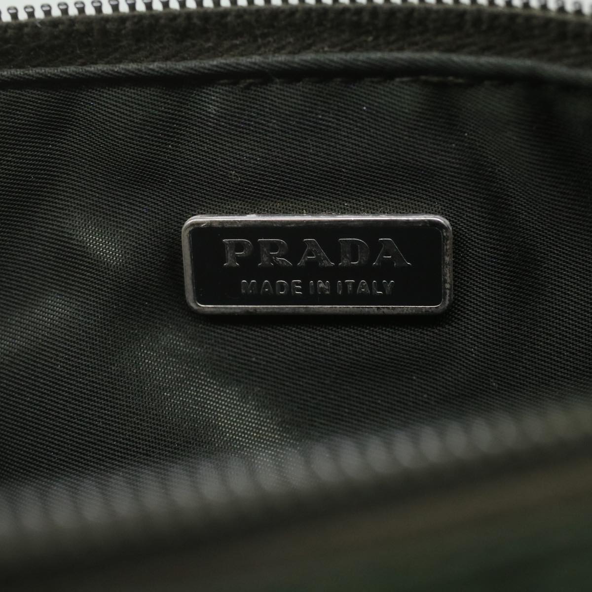 PRADA Accessory Pouch Nylon Green Auth 37132