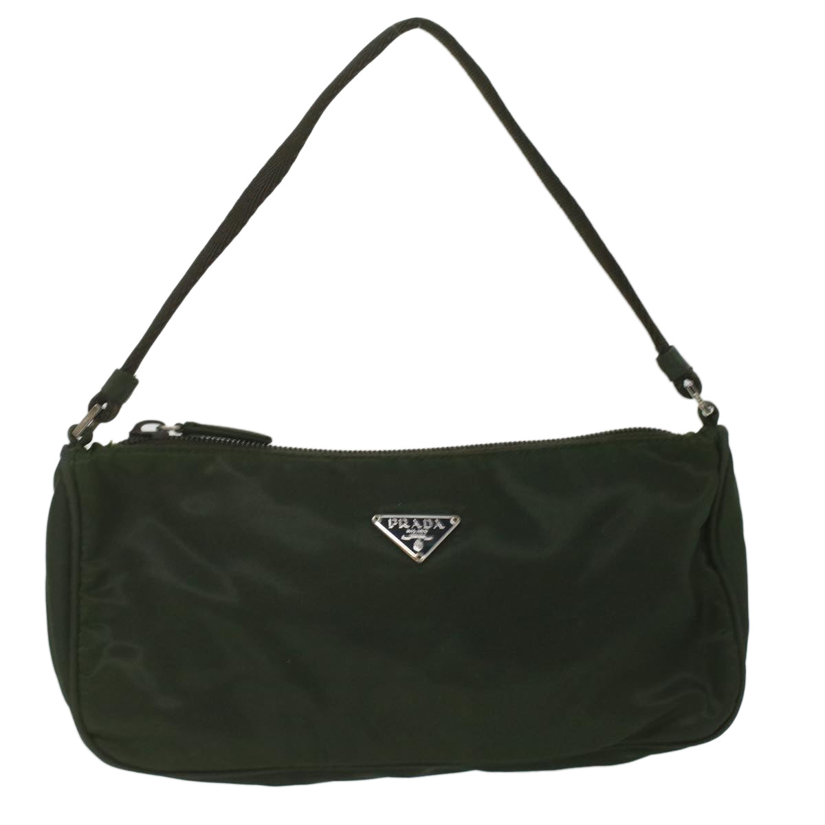 PRADA Accessory Pouch Nylon Green Auth 37132