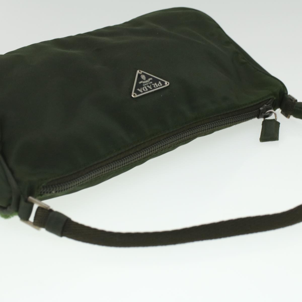 PRADA Accessory Pouch Nylon Green Auth 37132