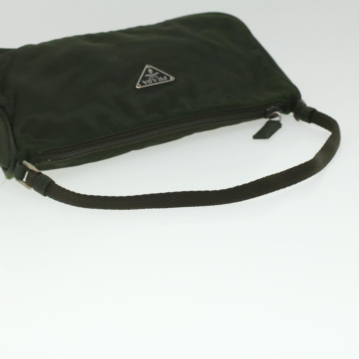 PRADA Accessory Pouch Nylon Green Auth 37132