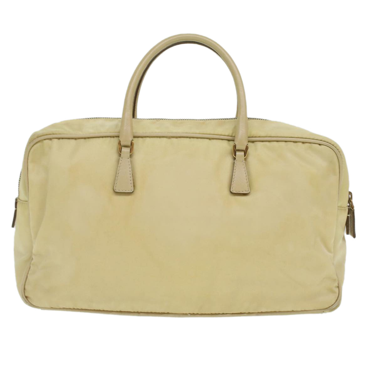 PRADA Hand Bag Nylon Beige Auth 37133 - 0
