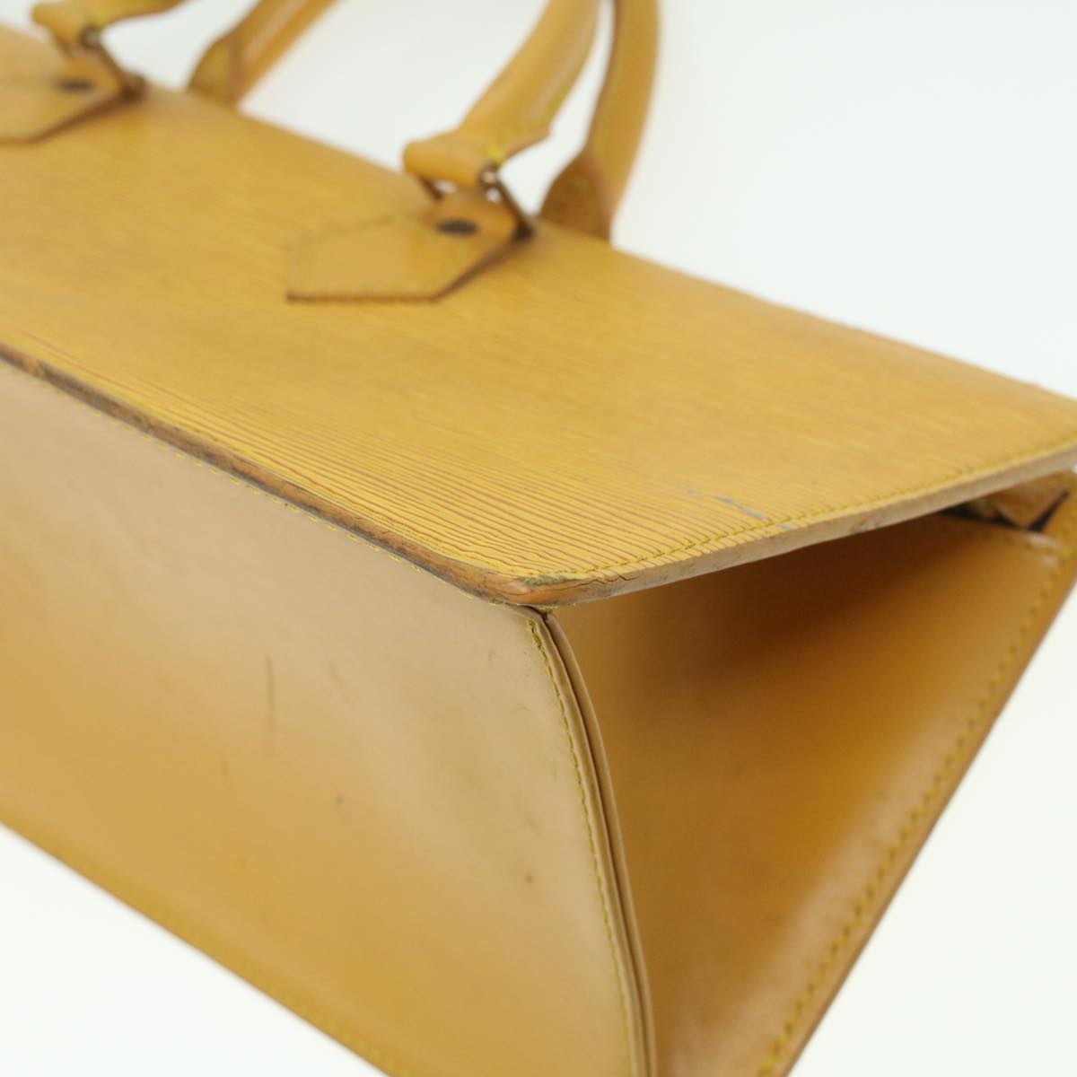 LOUIS VUITTON Epi Sac Triangle Hand Bag Yellow M52099 LV Auth 37142