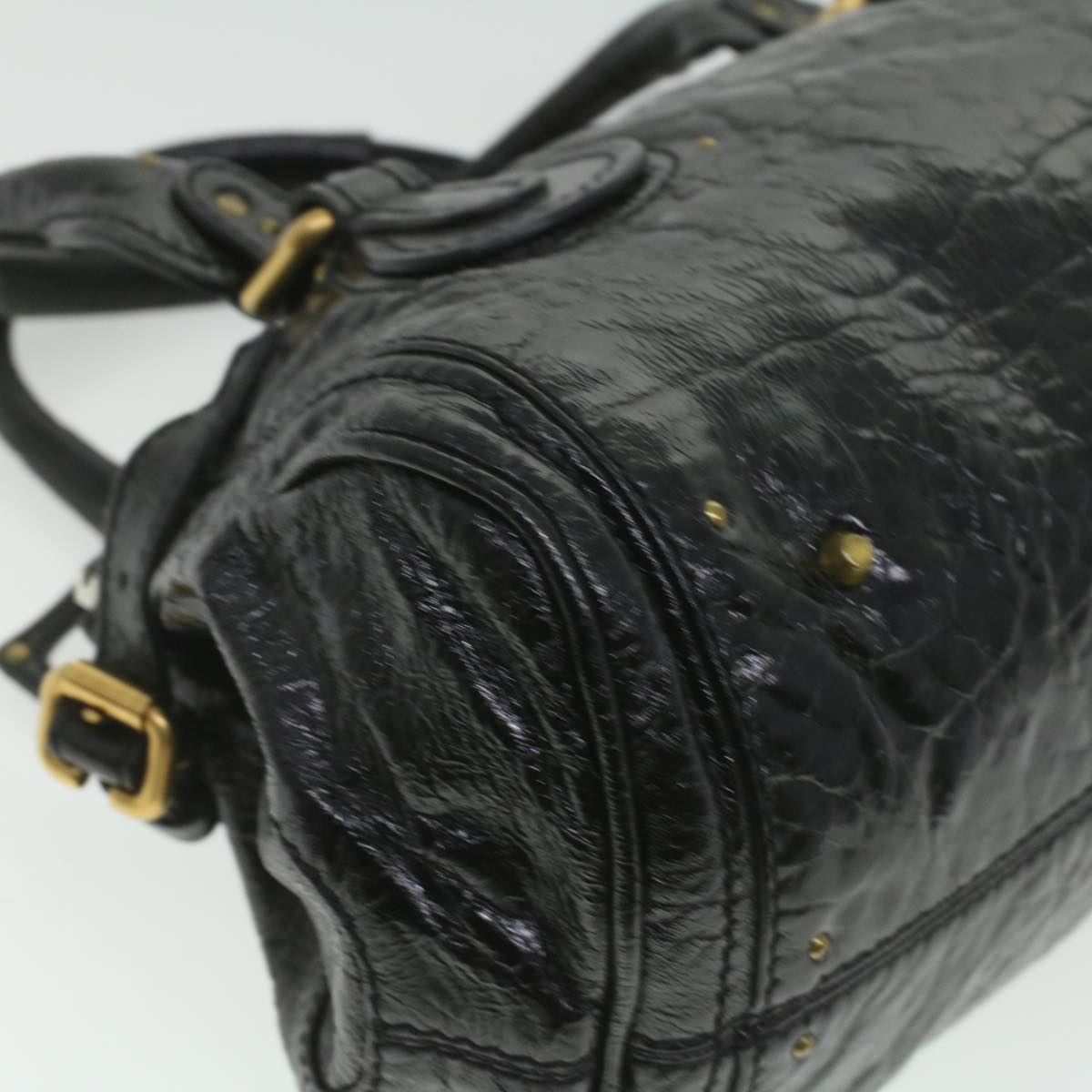 Chloe Paddington Hand Bag Leather Black 04-08-51-5191 Auth 37274