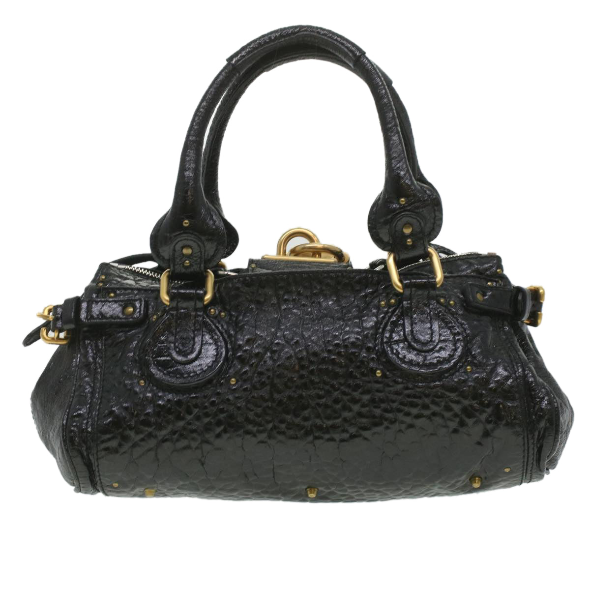 Chloe Paddington Hand Bag Leather Black 04-08-51-5191 Auth 37274 - 0