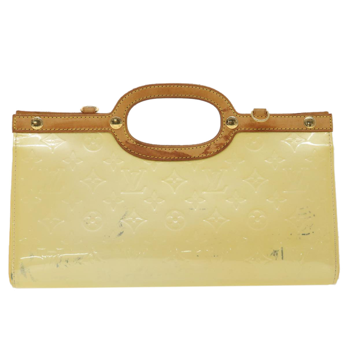 LOUIS VUITTON Monogram Vernis Roxbury Drive Hand Bag Perle M91374 LV Auth 37296