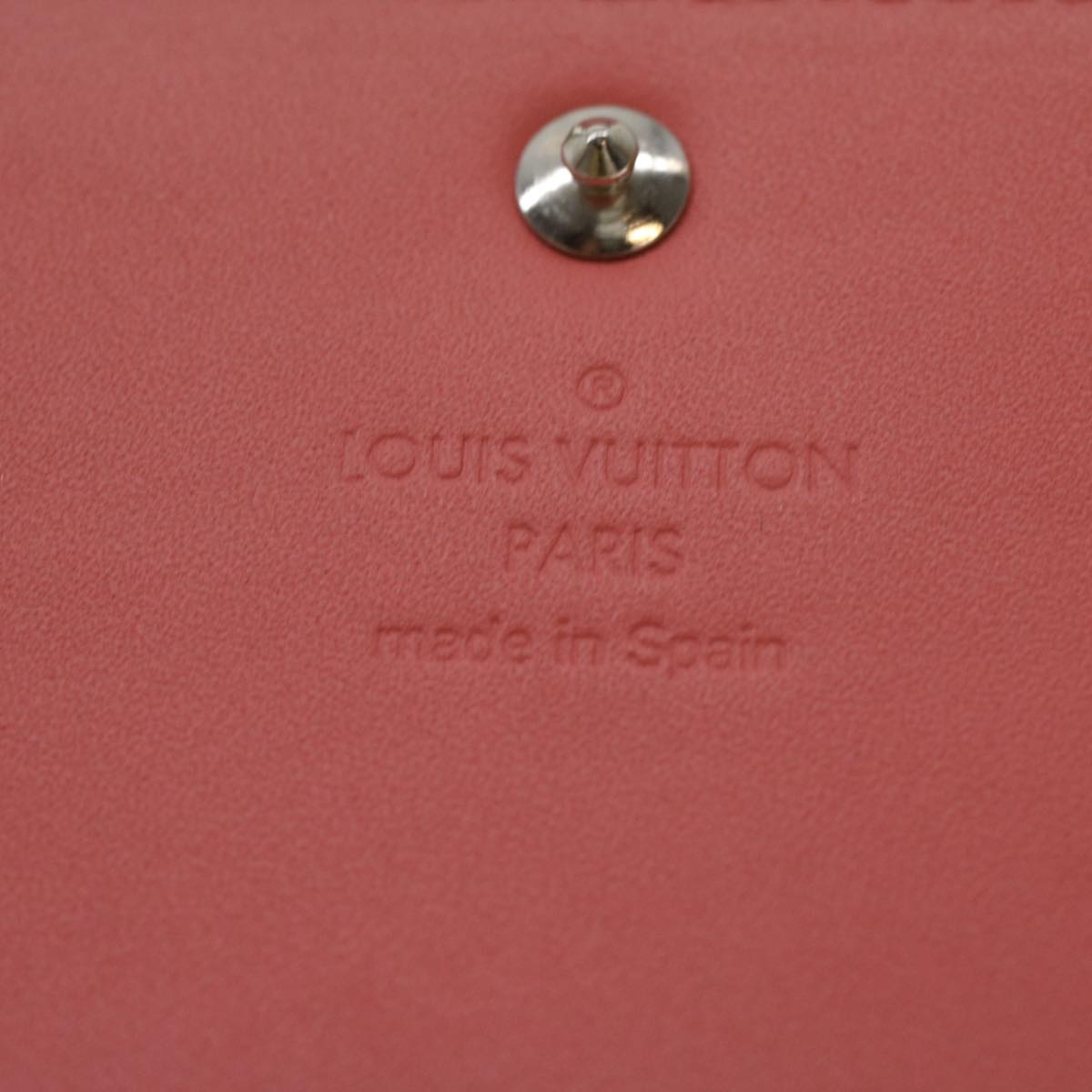 LOUIS VUITTON Vernis Amberop Cartes de Visit Card Case Pink M90936 LV Auth 37343