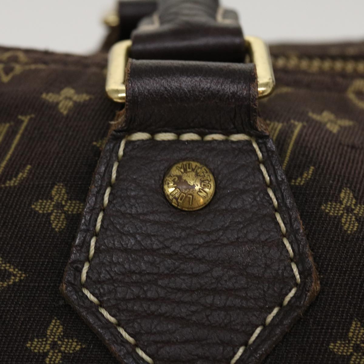 LOUIS VUITTON Monogram Mini Lin Speedy 30 Hand Bag Brown Ebene M95224 Auth 37355