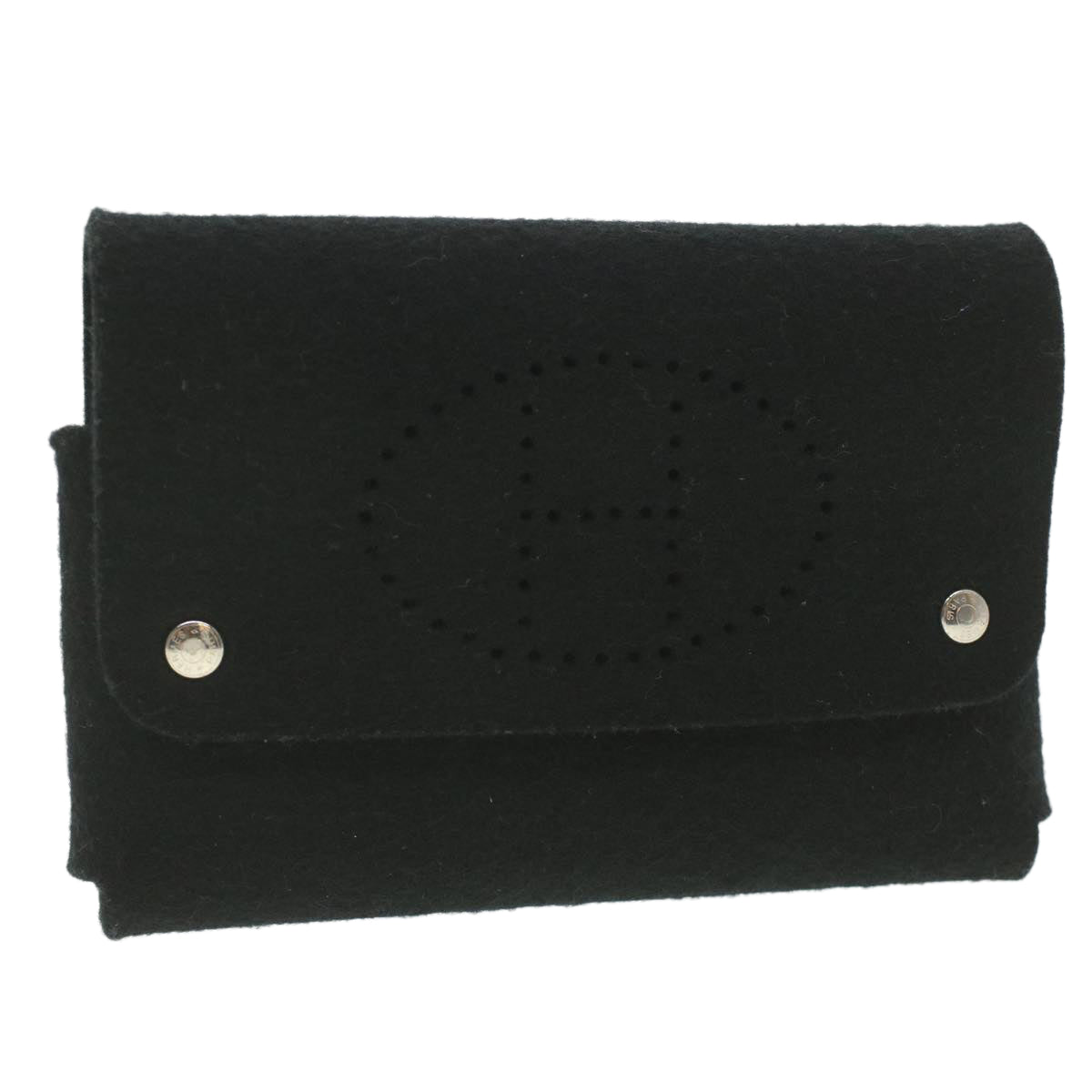 HERMES Playing Cards Case Felt Black Auth 37379