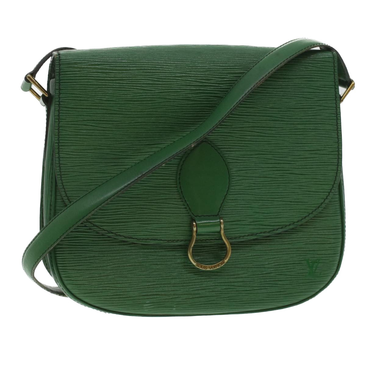 LOUIS VUITTON Epi Saint Cloud GM Shoulder Bag Green L568 LV Auth 37396