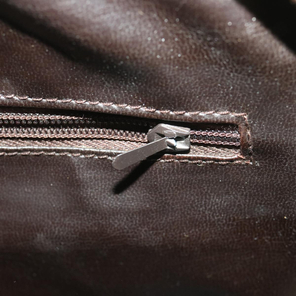 CELINE Macadam Canvas Shoulder Bag PVC Leather Beige Auth 37414