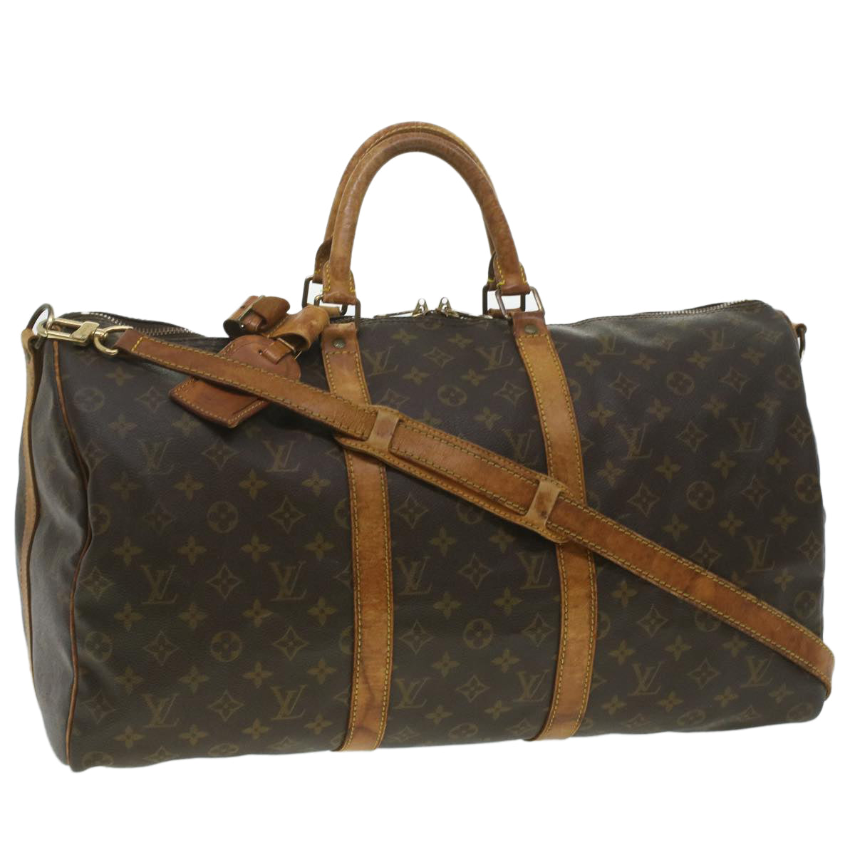 LOUIS VUITTON Monogram Keepall Bandouliere 50 Boston Bag M41416 LV Auth 37440