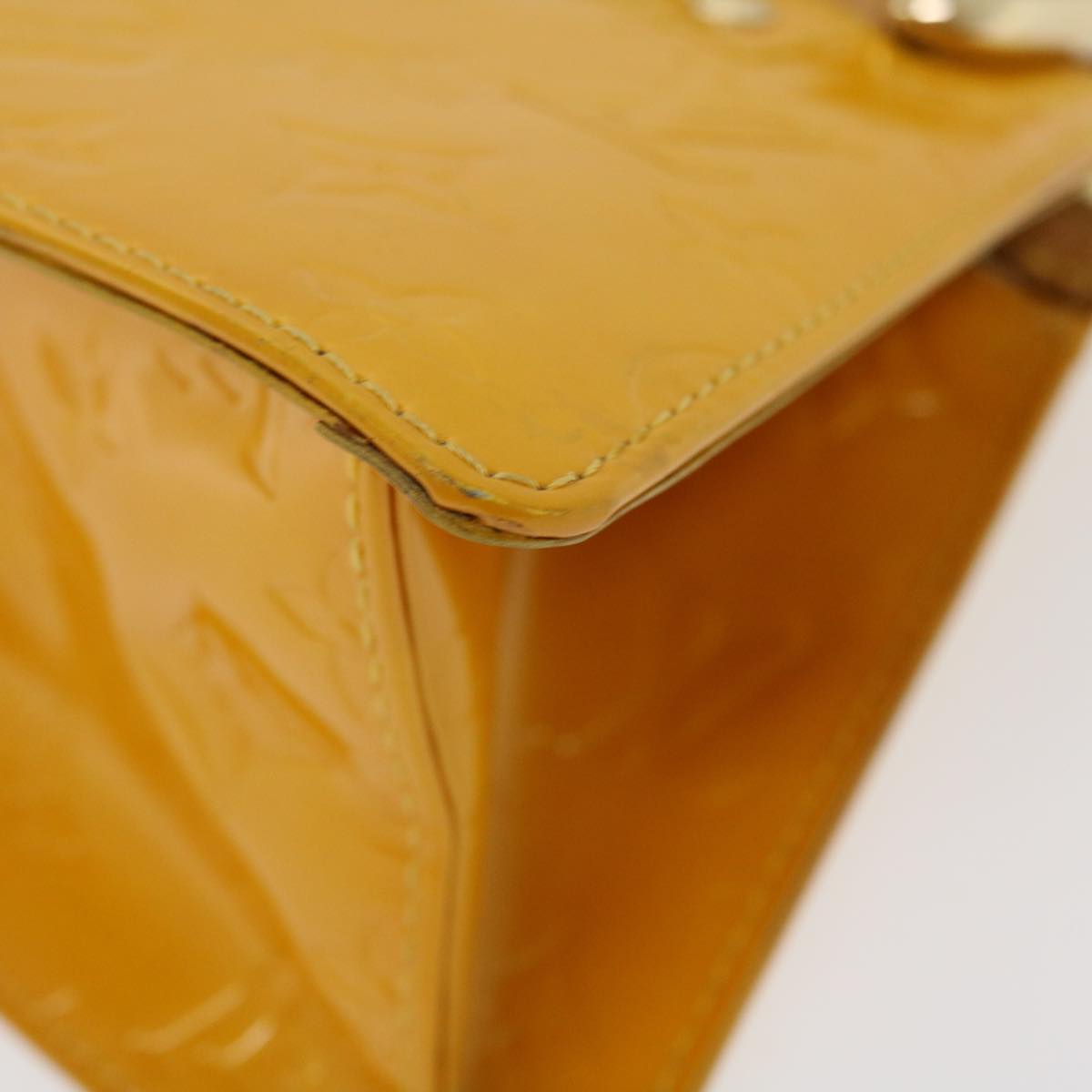 LOUIS VUITTON Monogram Vernis Mini Forsythe Hand Bag Jaune M91114 LV Auth 37445