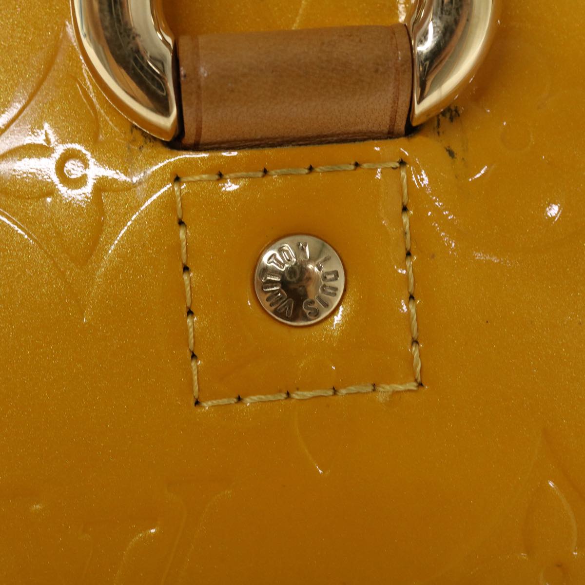 LOUIS VUITTON Monogram Vernis Mini Forsythe Hand Bag Jaune M91114 LV Auth 37445