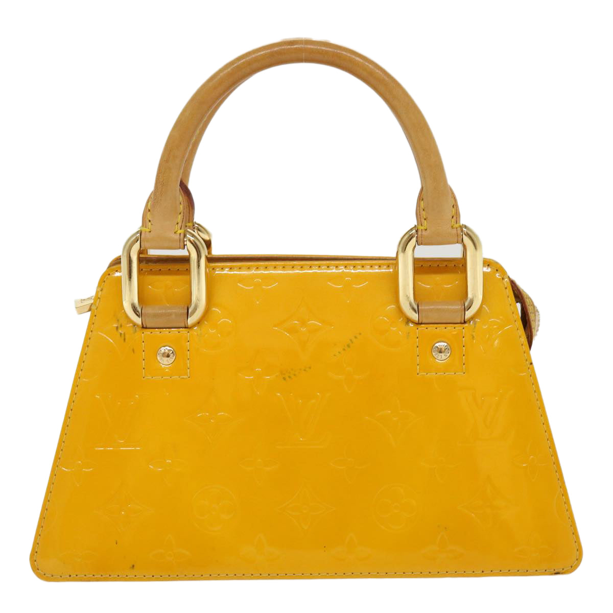 LOUIS VUITTON Monogram Vernis Mini Forsythe Hand Bag Jaune M91114 LV Auth 37445