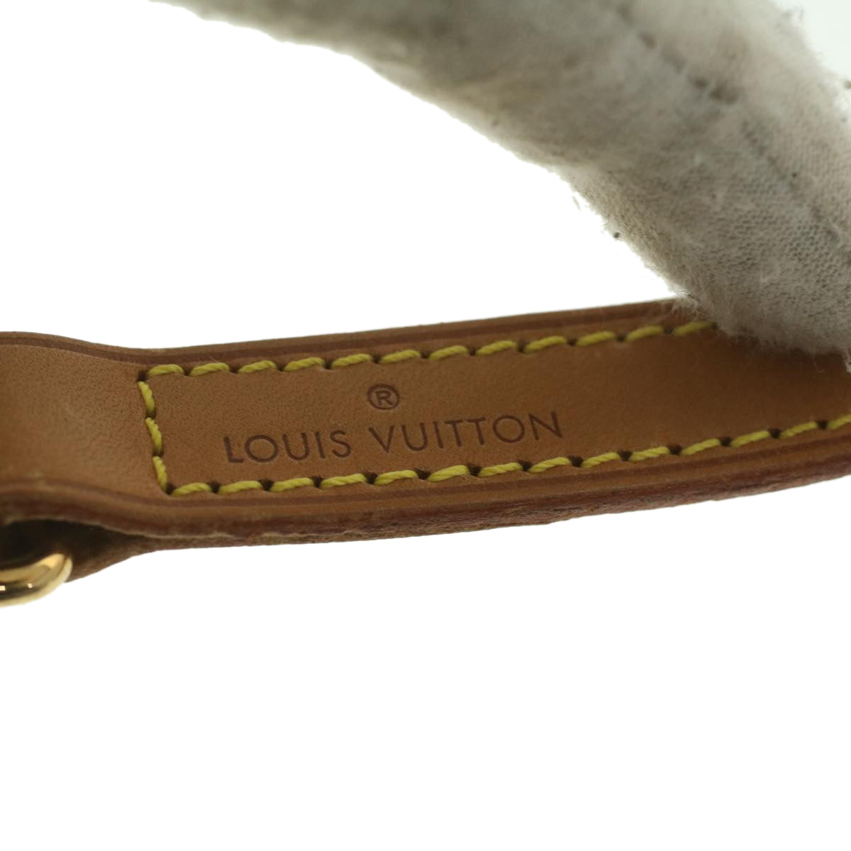 LOUIS VUITTON Shoulder Strap Leather 39.4"" Beige LV Auth 37497