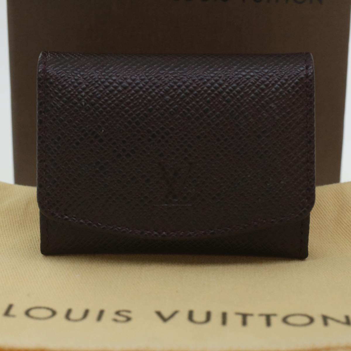 LOUIS VUITTON Cuffs & Cuff Case Accessory Case Leather Acajou LV Auth 37503