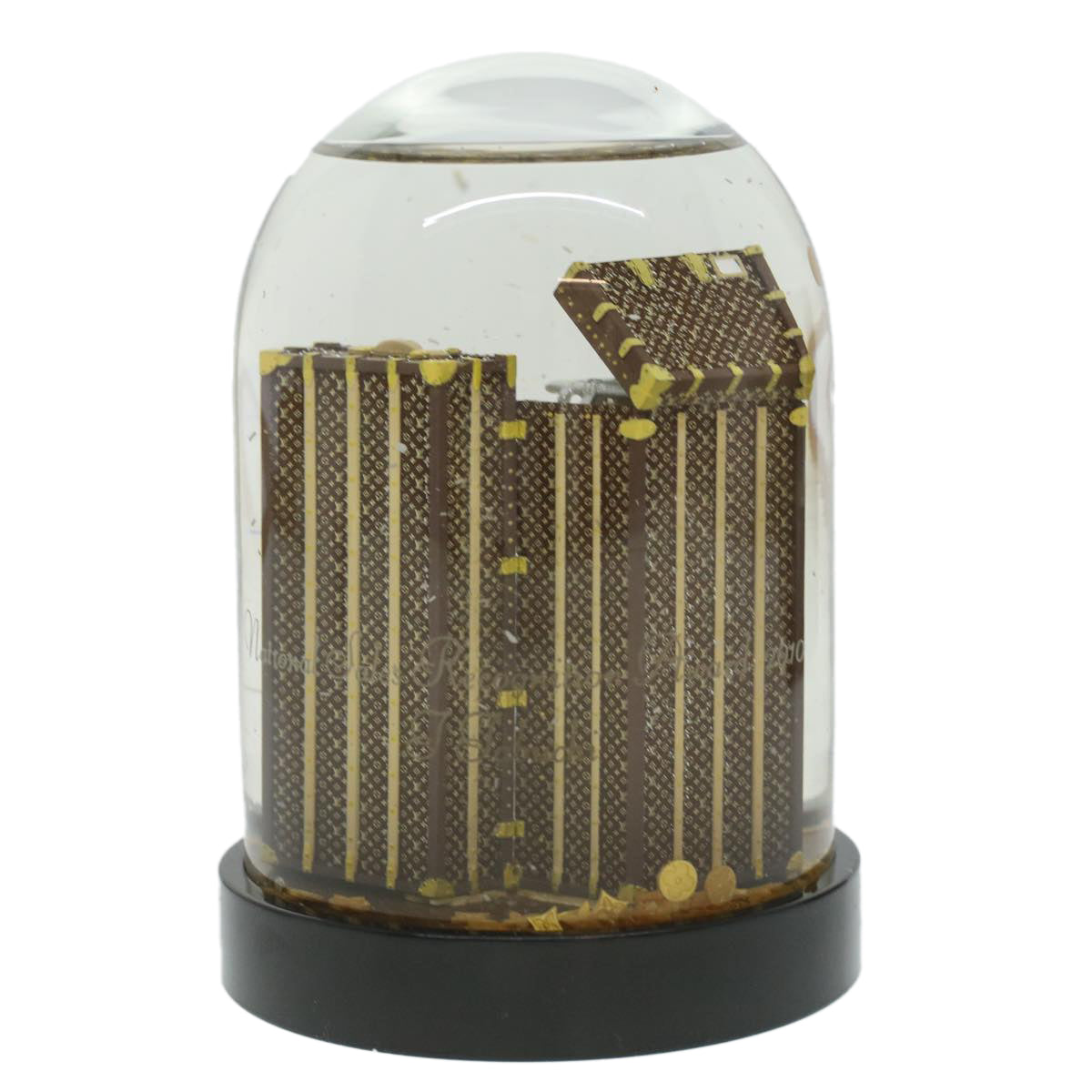 LOUIS VUITTON Wardrobe Trunk Snow Globe 2009 limited year Clear LV Auth 37516