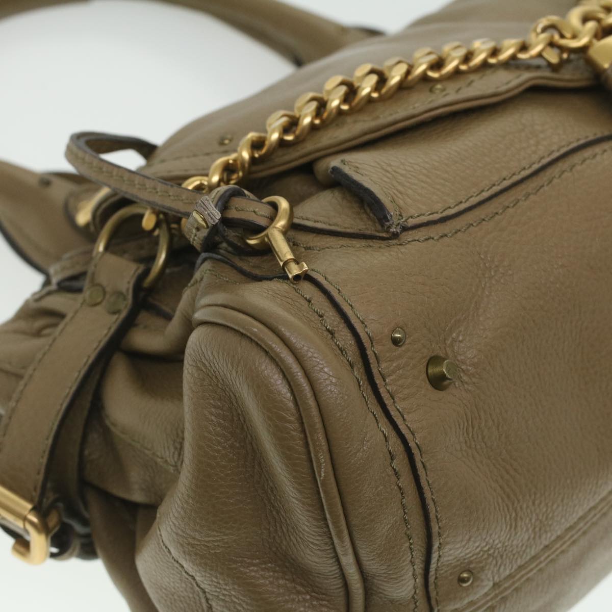 Chloe Hand Bag Leather Gray Auth 37541