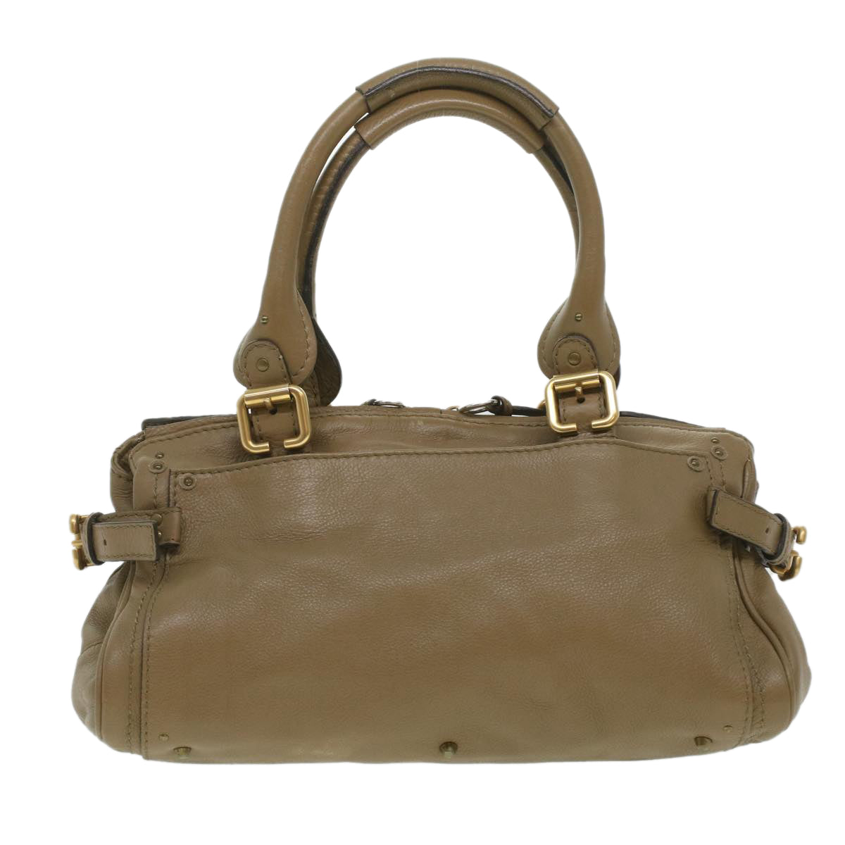 Chloe Hand Bag Leather Gray Auth 37541 - 0