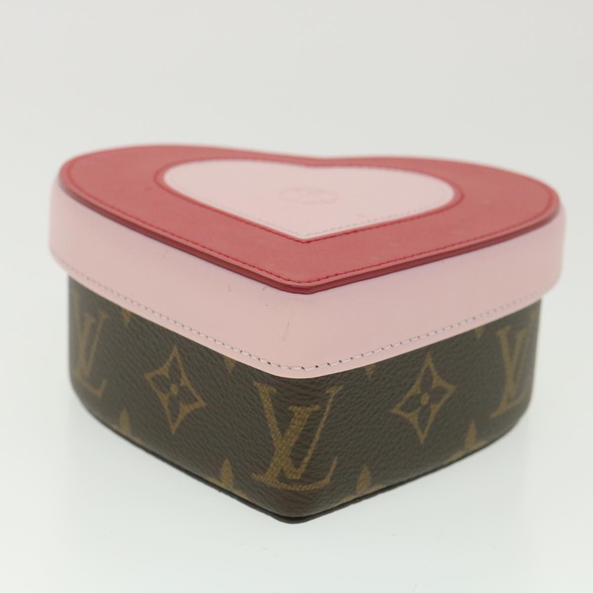 LOUIS VUITTON Monogram Boite Valentin MM Jewelry Box Pink GI0230 LV Auth 37646