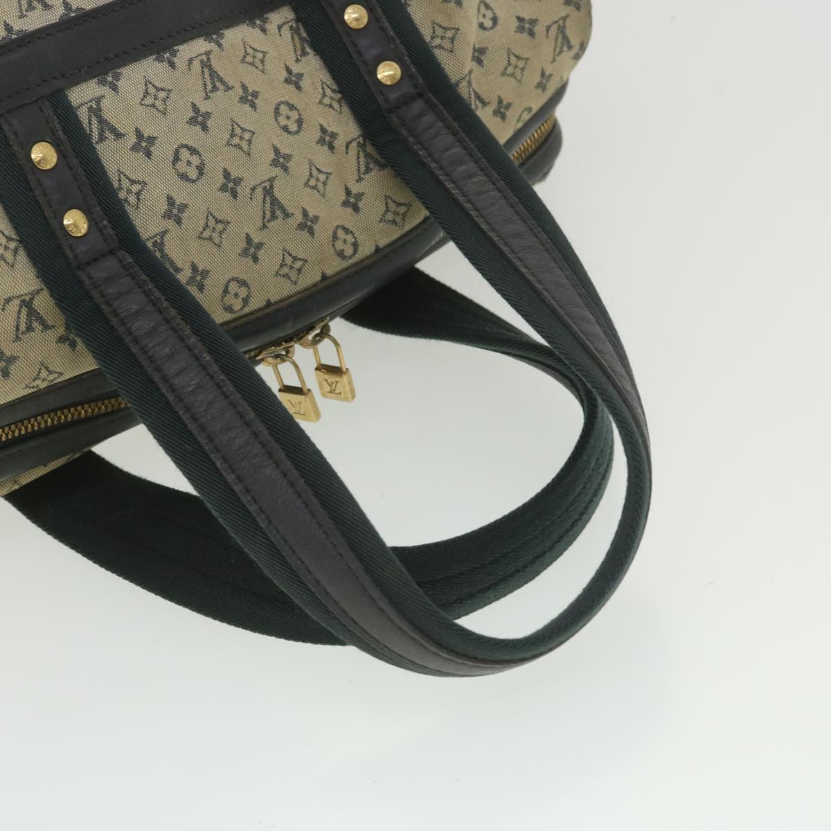 LOUIS VUITTON Monogram Mini Josephine GM Hand Bag Blue M92211 LV Auth 37664