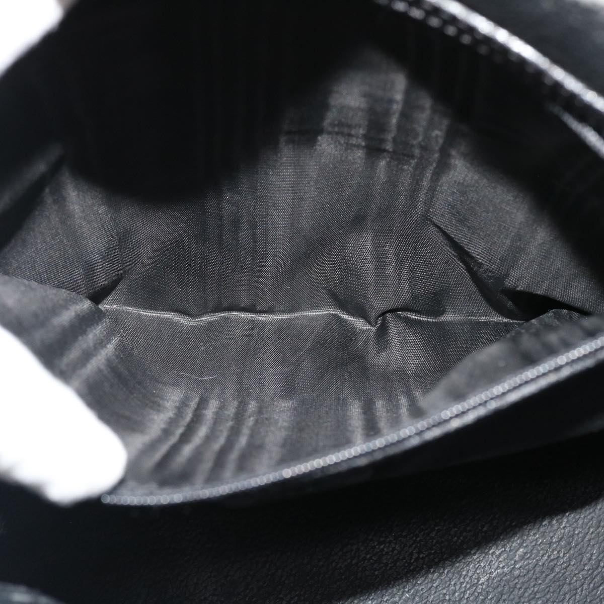 CELINE Macadam Canvas Hand Bag PVC Leather Black Auth 37689