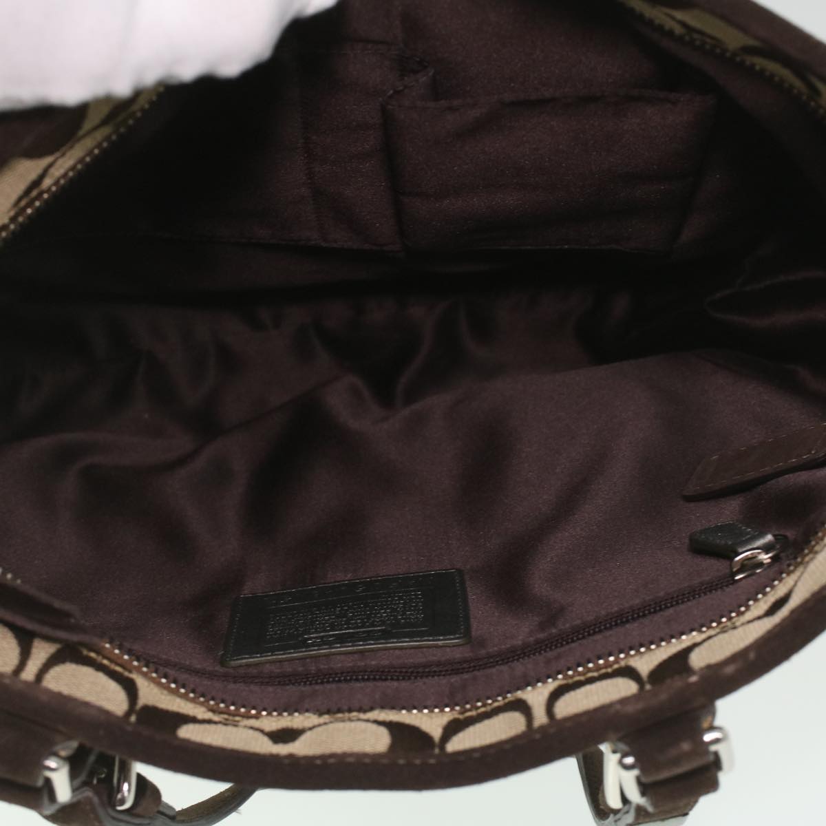 Coach Signature Hand Bag Shoulder Bag Canvas nylon 3Set Beige Brown Auth 37701