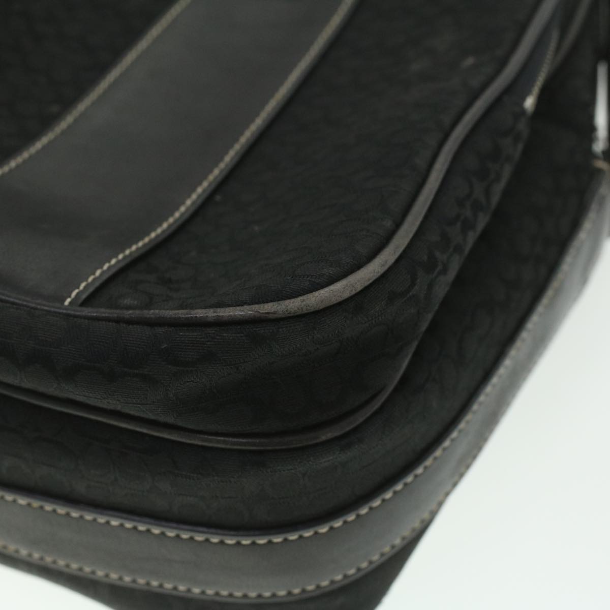 Coach Signature Shoulder Bag Canvas 5Set Beige Black white Auth 37702