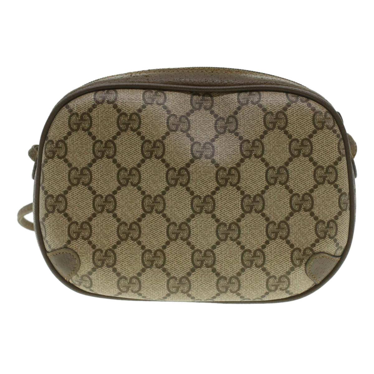 GUCCI GG Canvas Web Sherry Line Shoulder Bag Beige Red 89.02.066 Auth 37720 - 0