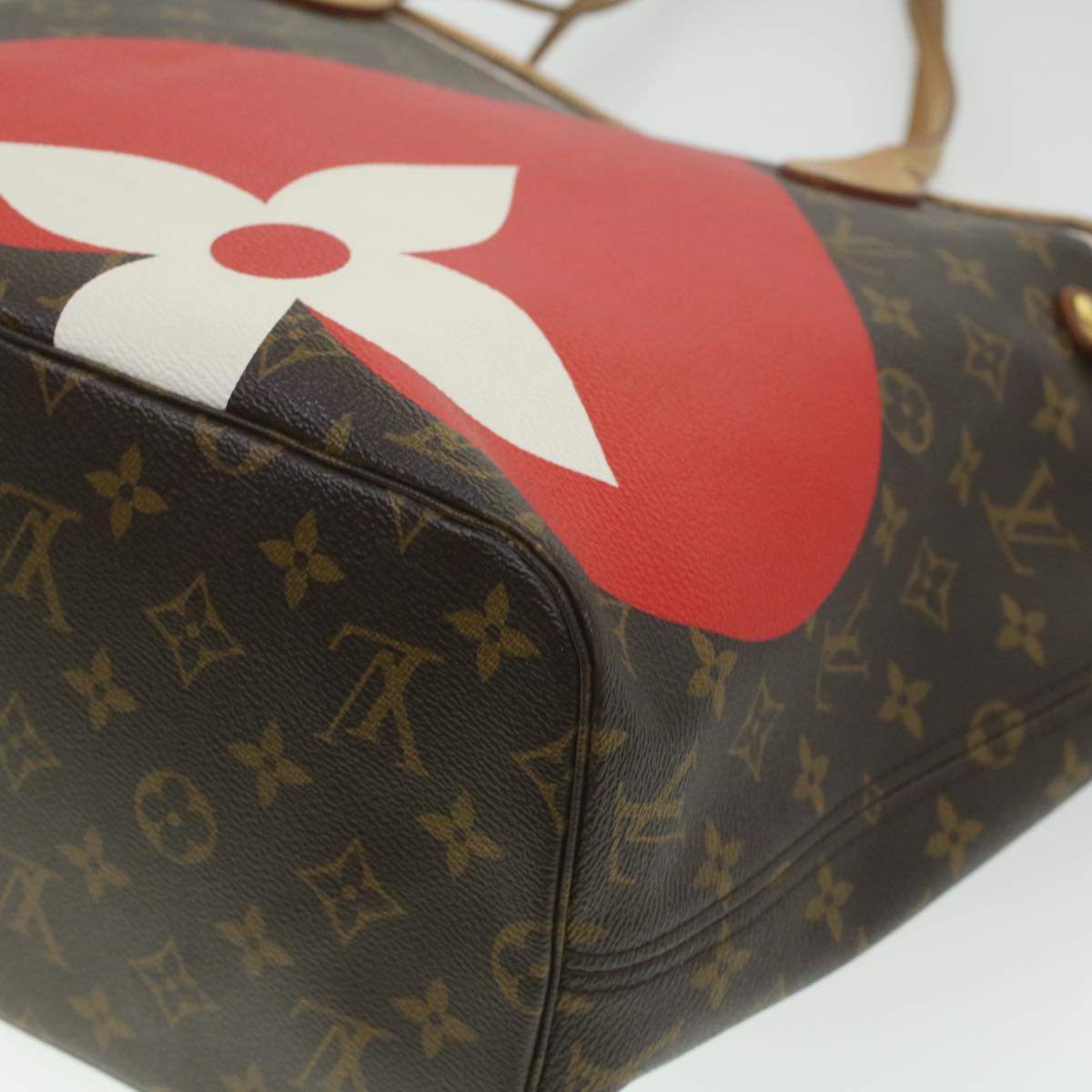 LOUIS VUITTON monogram game on Neverfull MM Tote Bag M57452 LV Auth 37723