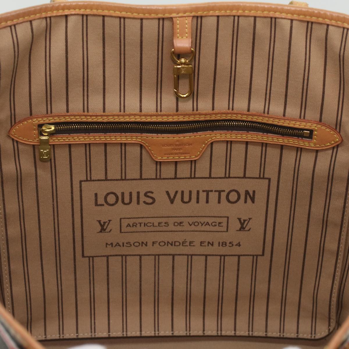 LOUIS VUITTON monogram game on Neverfull MM Tote Bag M57452 LV Auth 37723