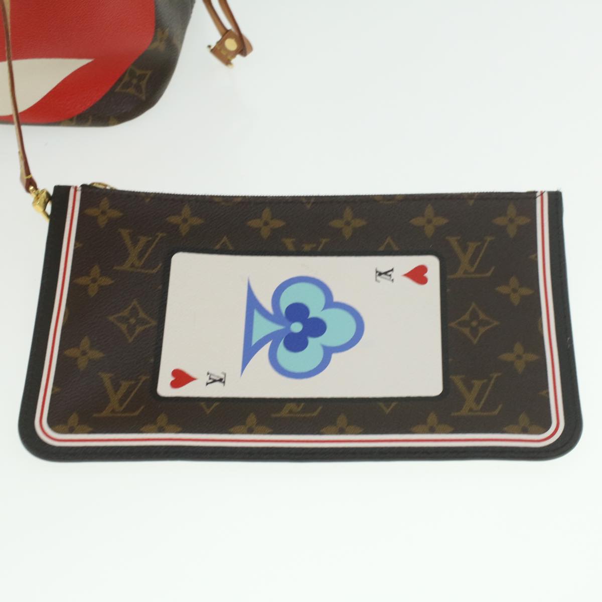 LOUIS VUITTON monogram game on Neverfull MM Tote Bag M57452 LV Auth 37723