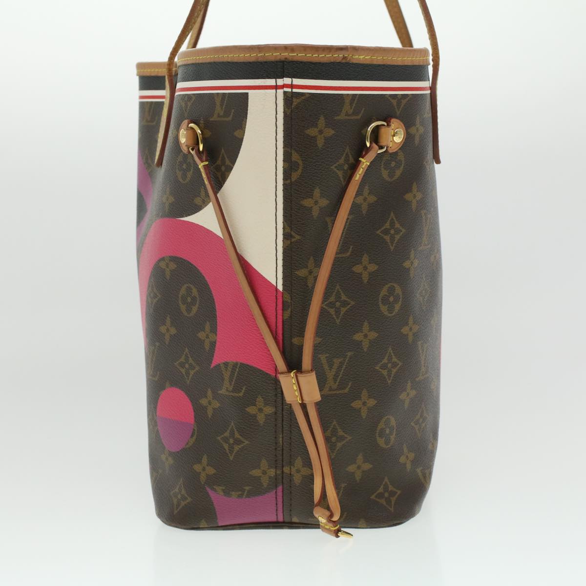 LOUIS VUITTON monogram game on Neverfull MM Tote Bag M57452 LV Auth 37723