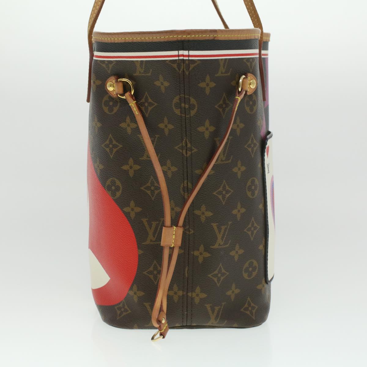 LOUIS VUITTON monogram game on Neverfull MM Tote Bag M57452 LV Auth 37723