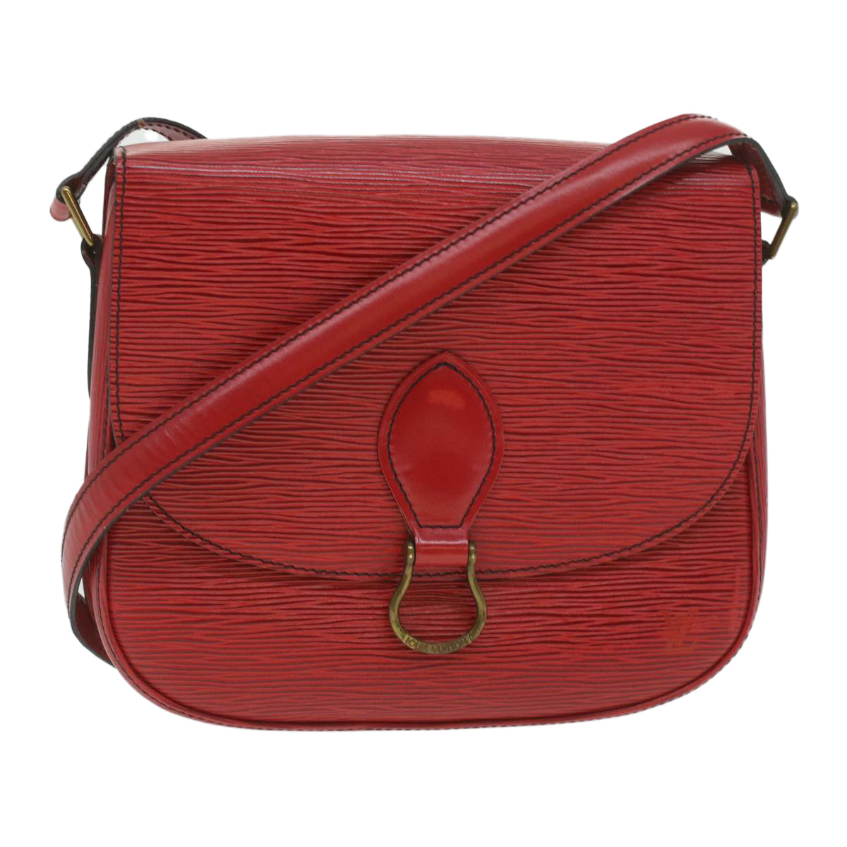 LOUIS VUITTON Epi Saint Cloud GM Shoulder Bag Red L567 LV Auth 37731